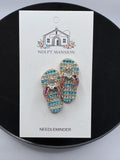 Blue Striped Flip Flops  Jeweled