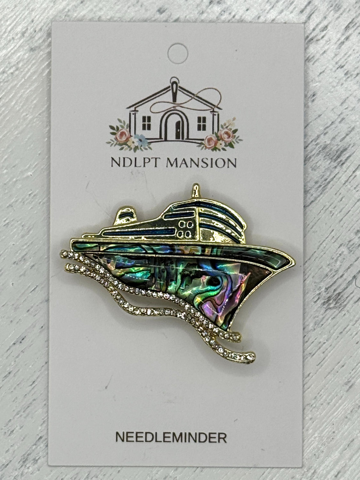 Mother of Pearl Boat Jeweled