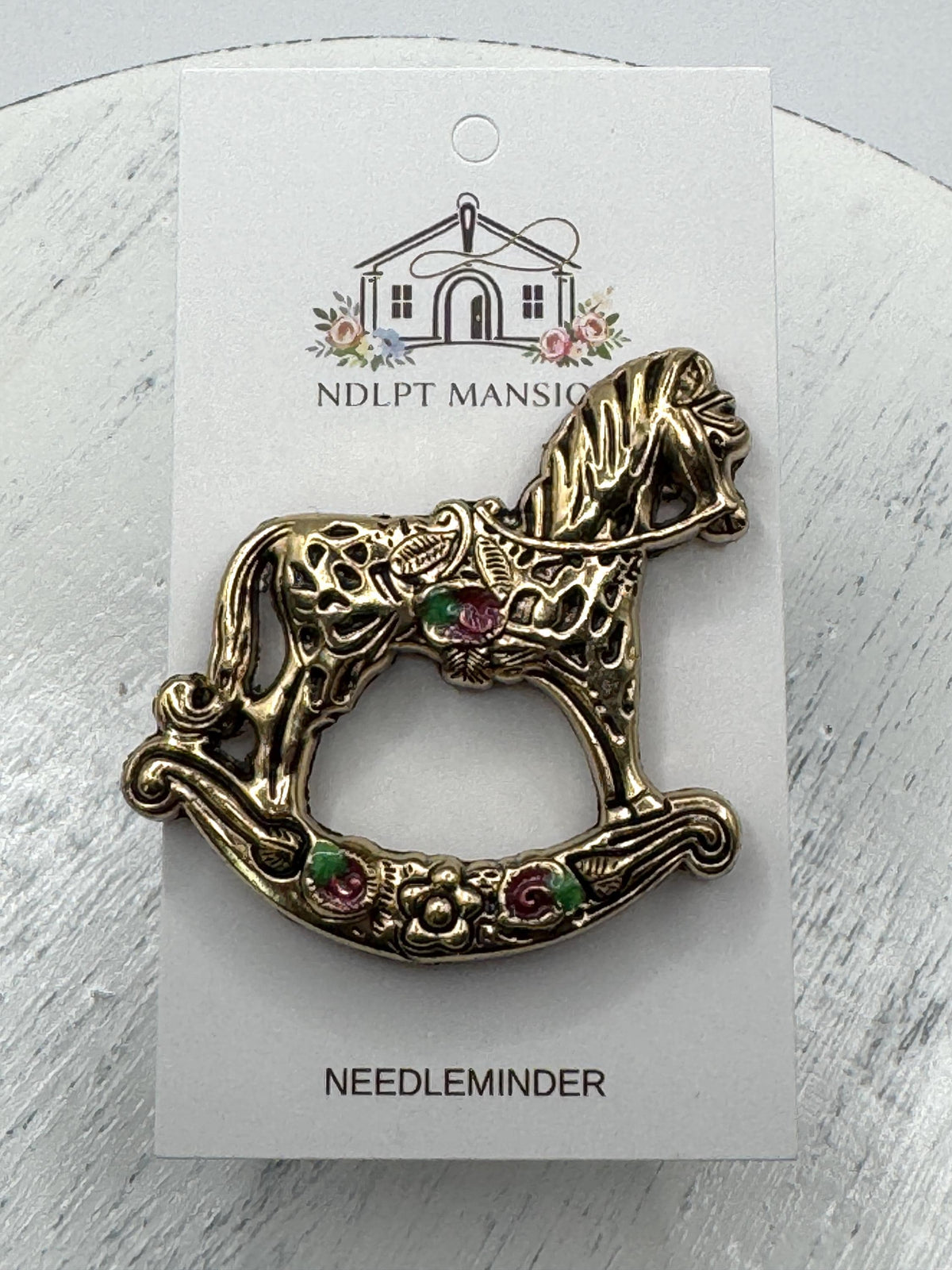 Gold Rocking Horse Deluxe Enamel