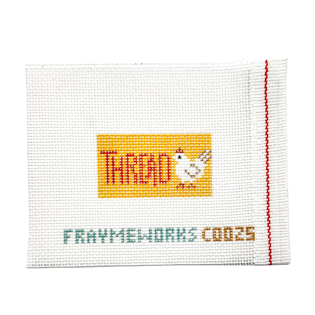 Frayme Works Thread Chicken Yellow 1.25"x 2.25" Mini Needlepoint Canvas