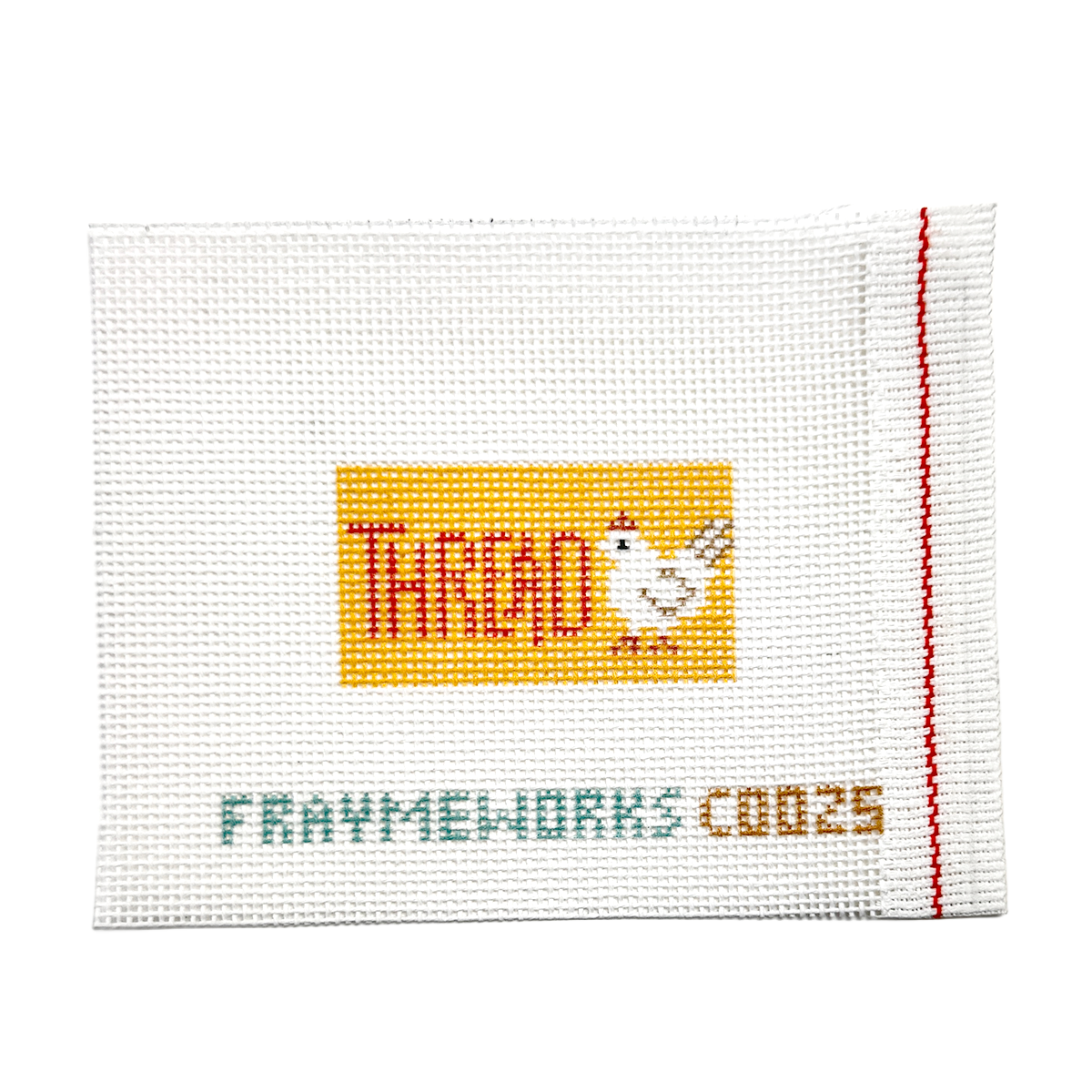 Frayme Works Thread Chicken Yellow 1.25"x 2.25" Mini Needlepoint Canvas