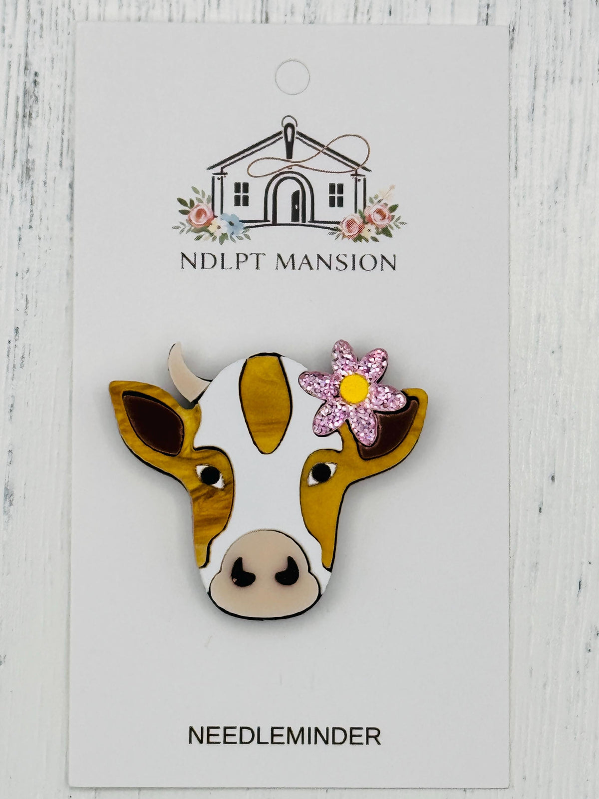 Small Cow Head with One Horn Acrylic