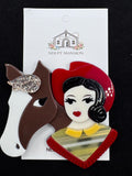 Cowgirl with Red Hat and Horse Acrylic