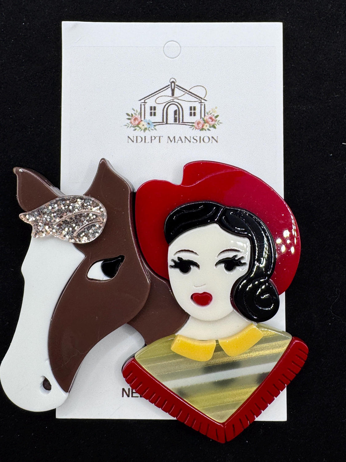 Cowgirl with Red Hat and Horse Acrylic