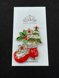 Red Christmas Shoe with Tree Jeweled