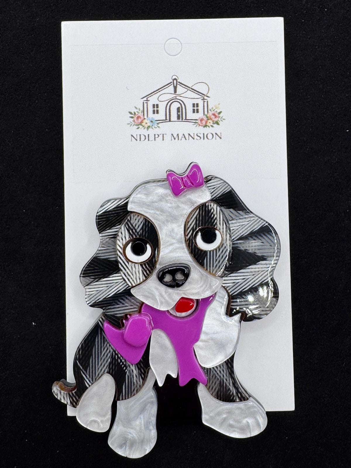 Springer Spaniel with Pink Bow Acrylic