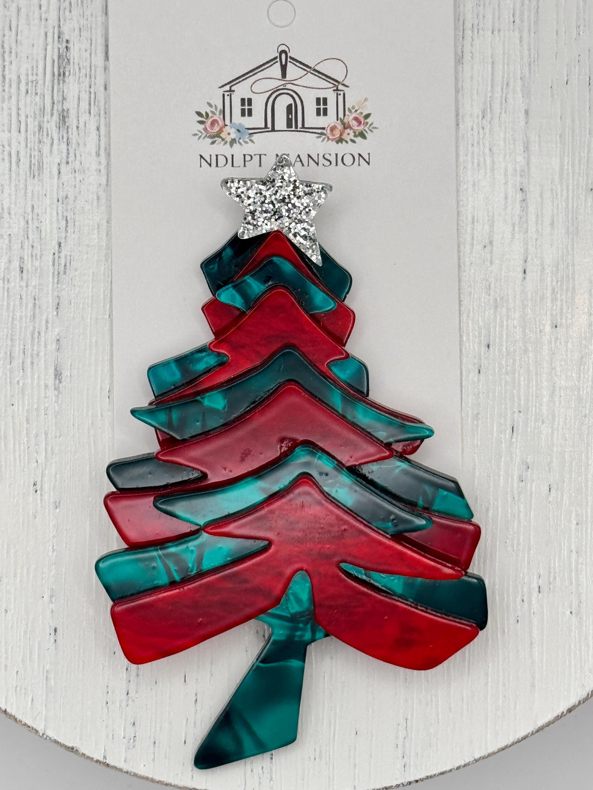Green & Red Christmas Tree Acrylic