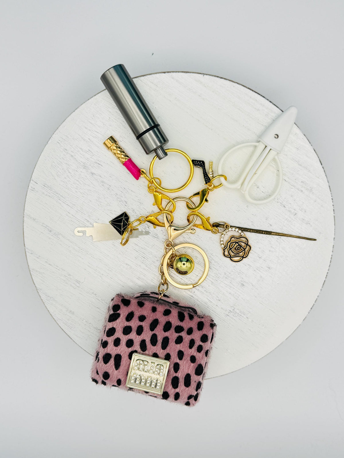 Leopard Mini Purse Bag Charm Tool Kit