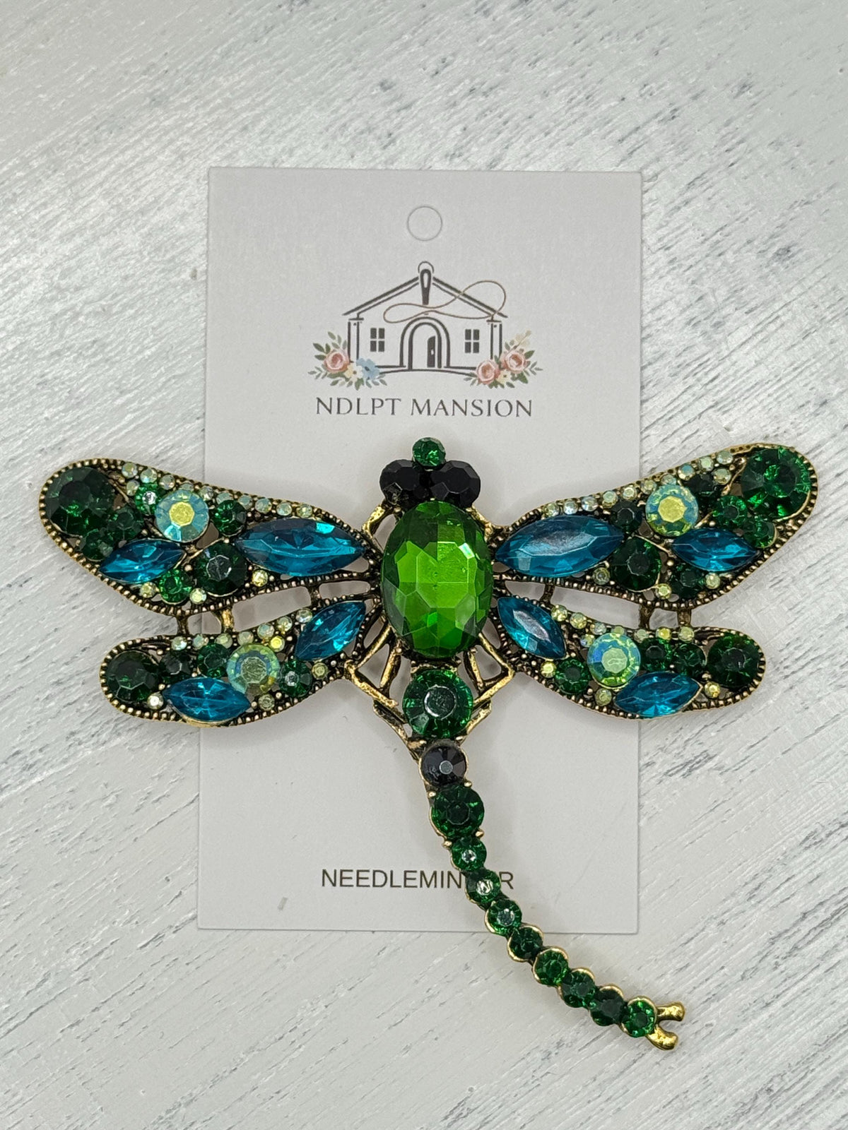 Dragonfly XL Teal & Green Jeweled