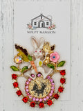Bunny on Clock Jeweled