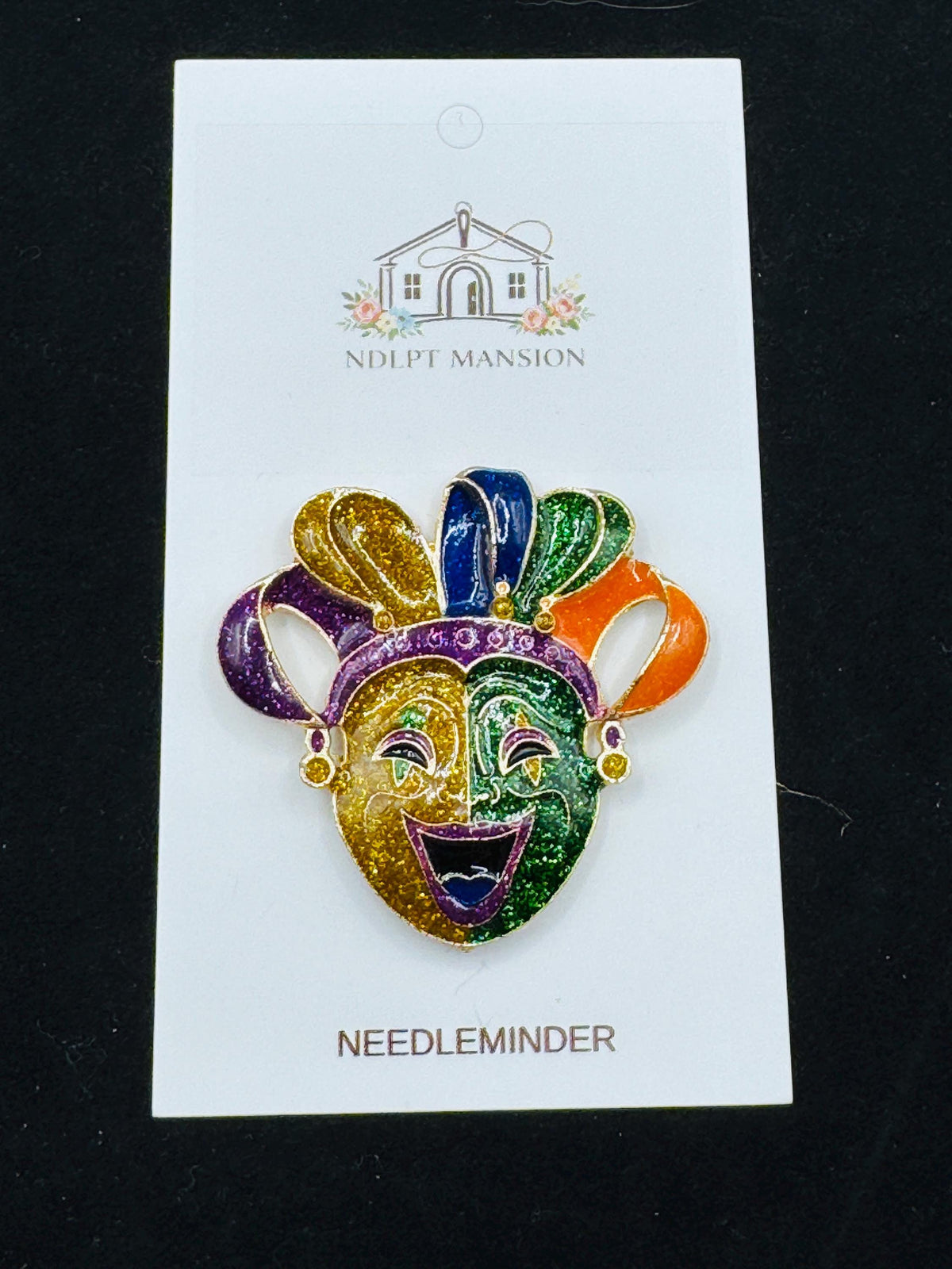 Mardi Gras Jester Mask Deluxe Enamel
