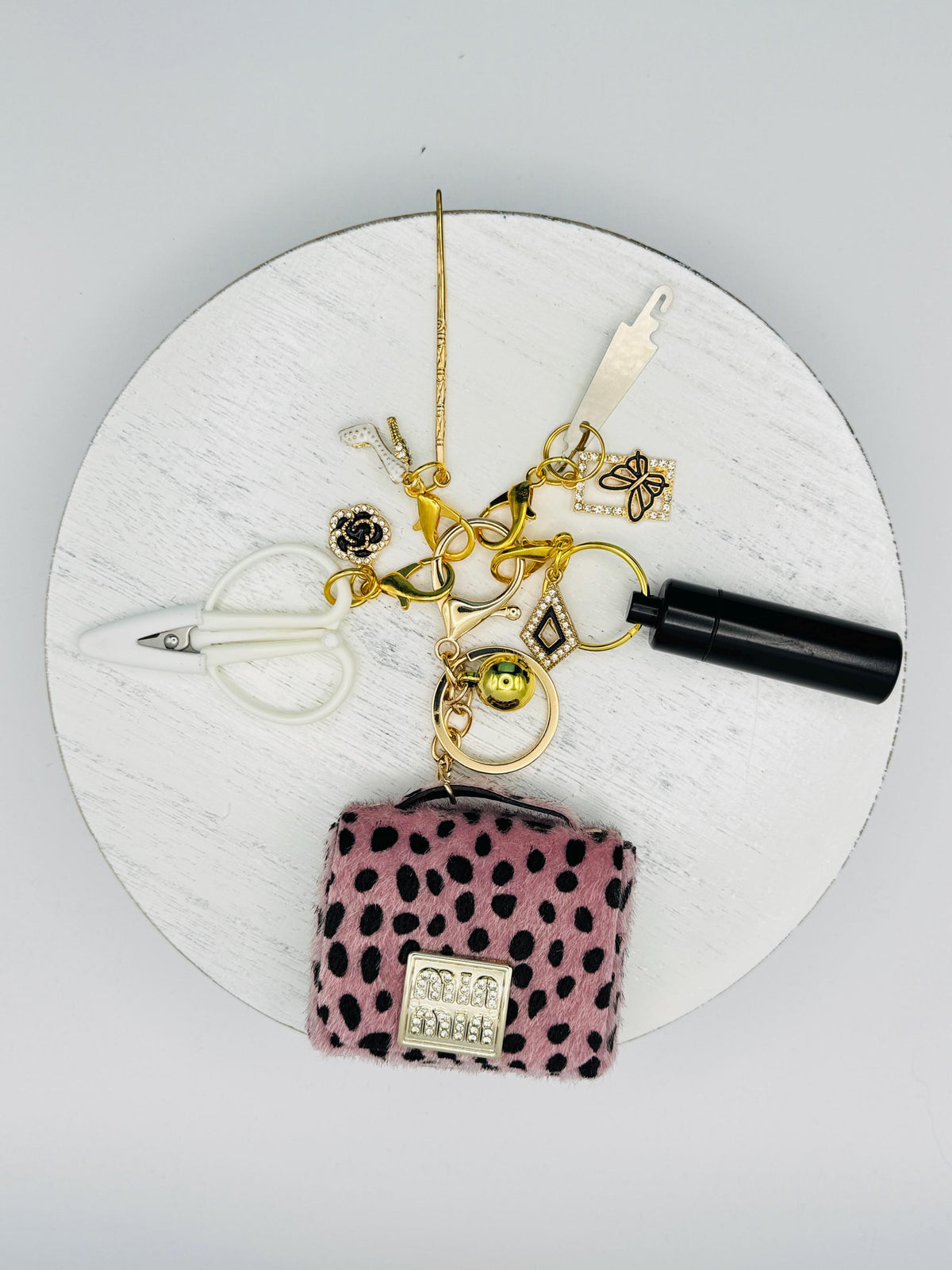 Leopard Mini Purse Bag Charm Tool Kit