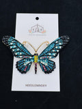 Teal Butterfly Jeweled