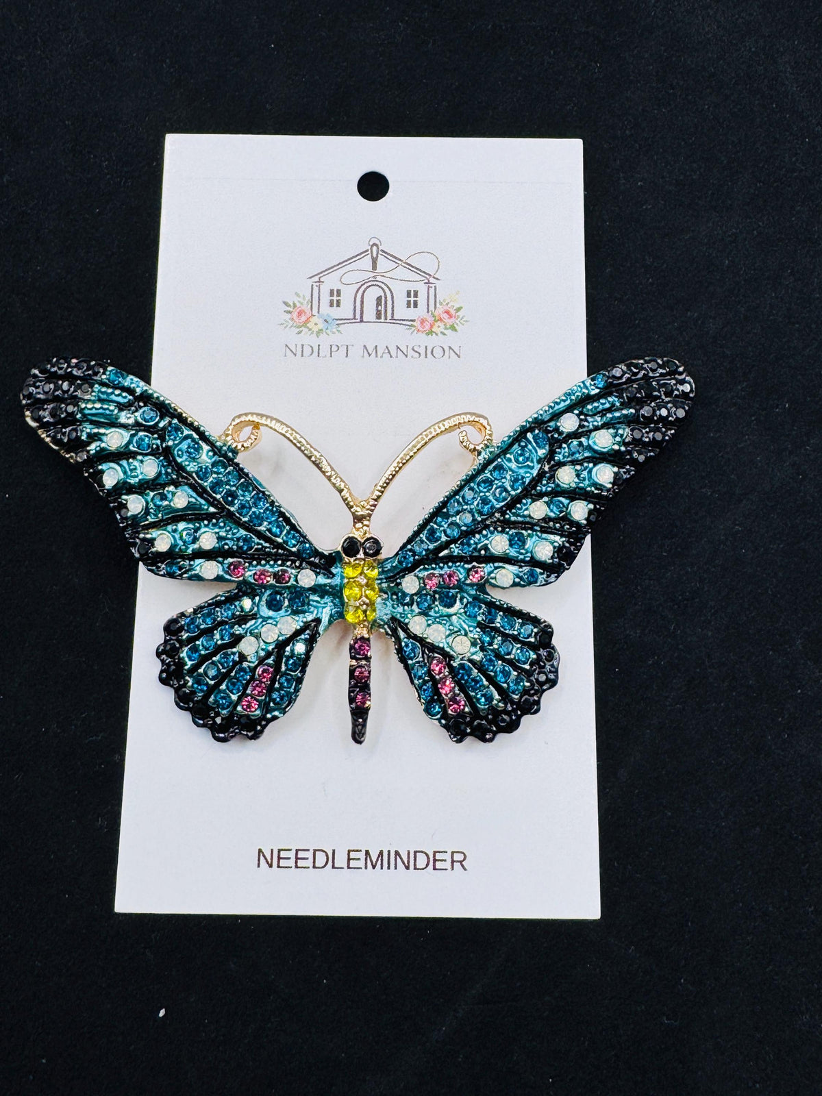 Teal Butterfly Jeweled