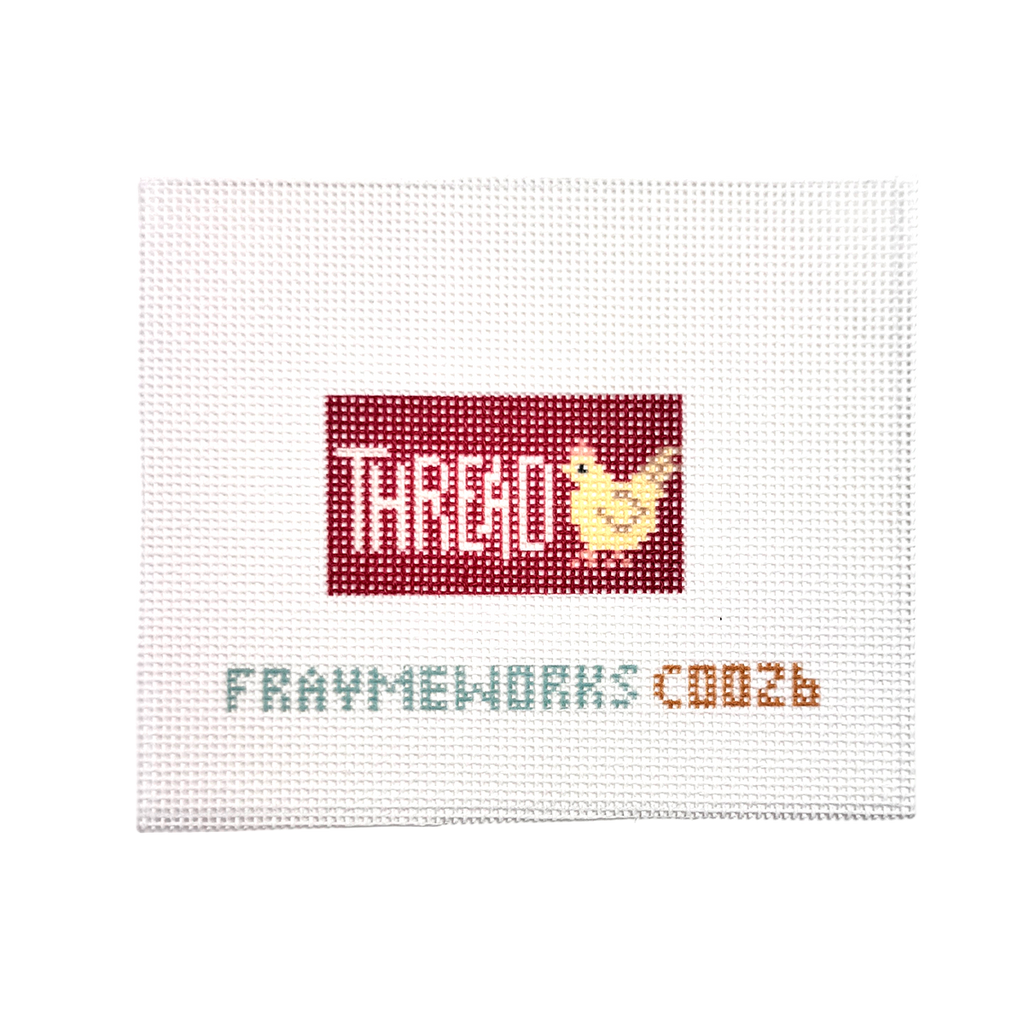 Frayme Works Thread Chicken Red 1.25"x 2.25" Mini Needlepoint Canvas