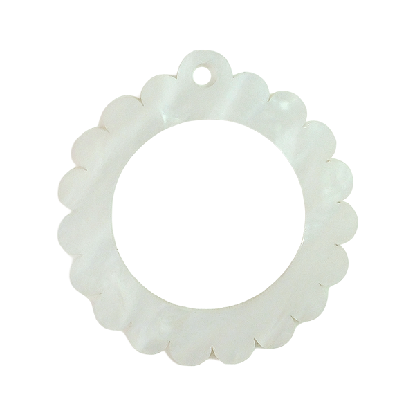 Frayme Works Bag Tag: Small Scallop Round: Tiffany Blue
