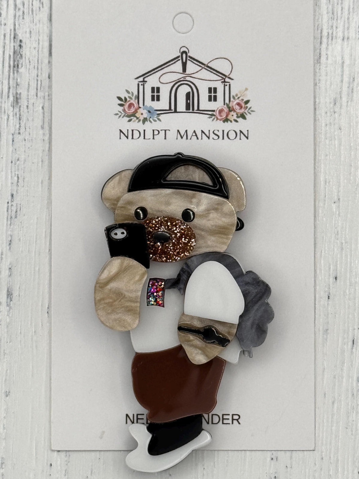 Teddy Bear with Backpack Acrylic