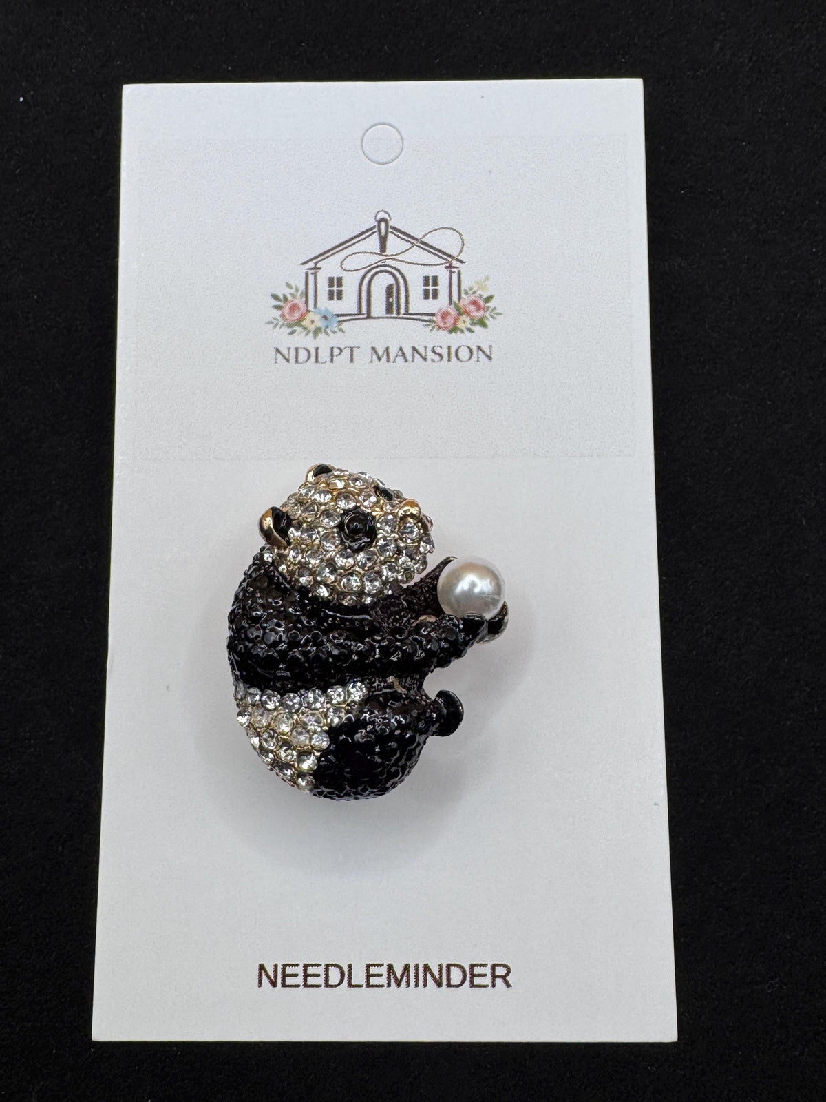 Small Panda Bear with Pearl Jeweled