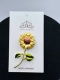 Sunflower on Stalk Deluxe Enamel