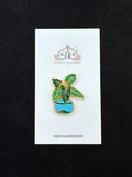 Plant in Blue Pot Enamel