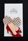 Red Stilettos with Polka Dot Bow Acrylic