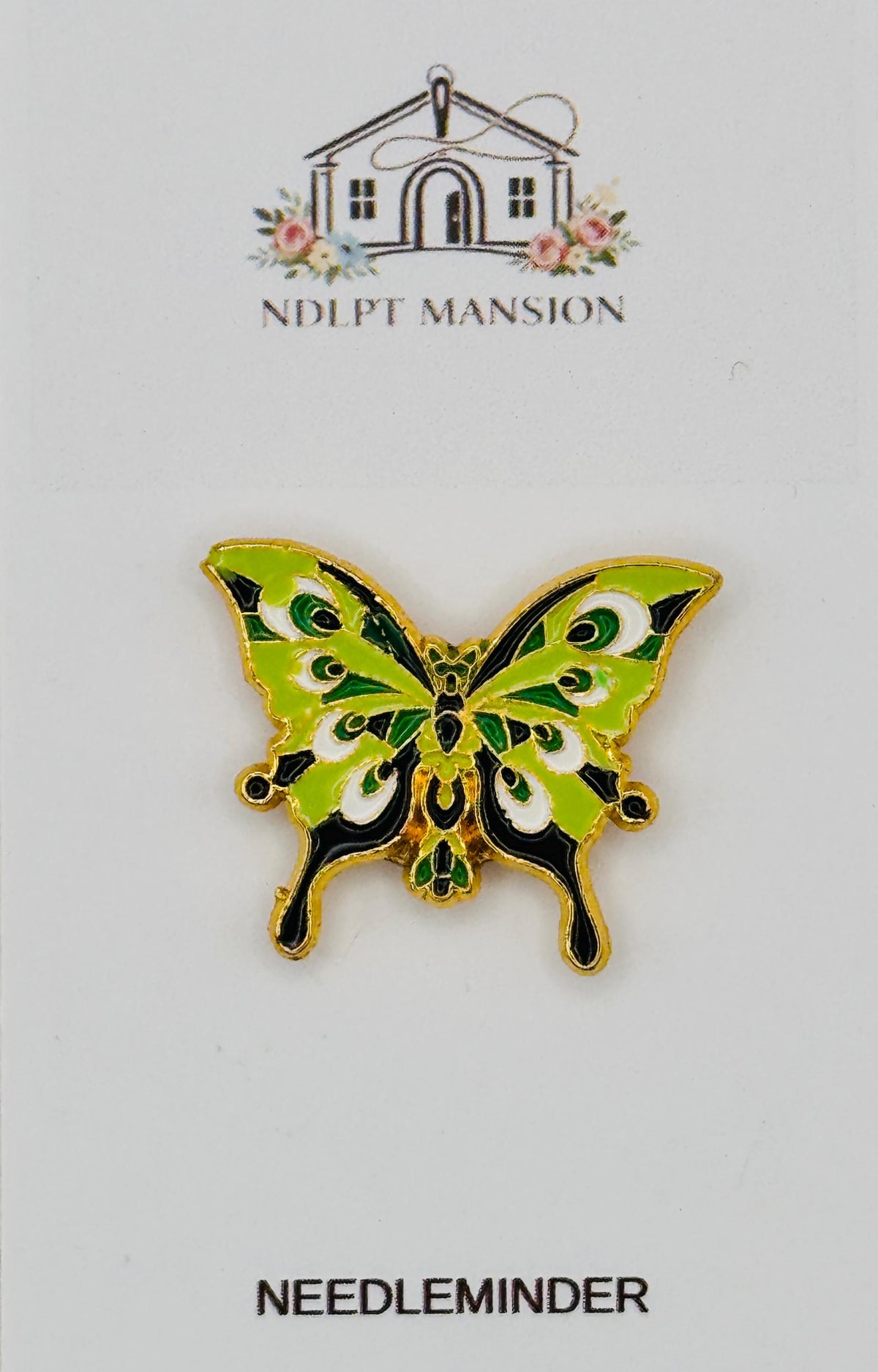 Green & Black Monarch Butterfly Enamel