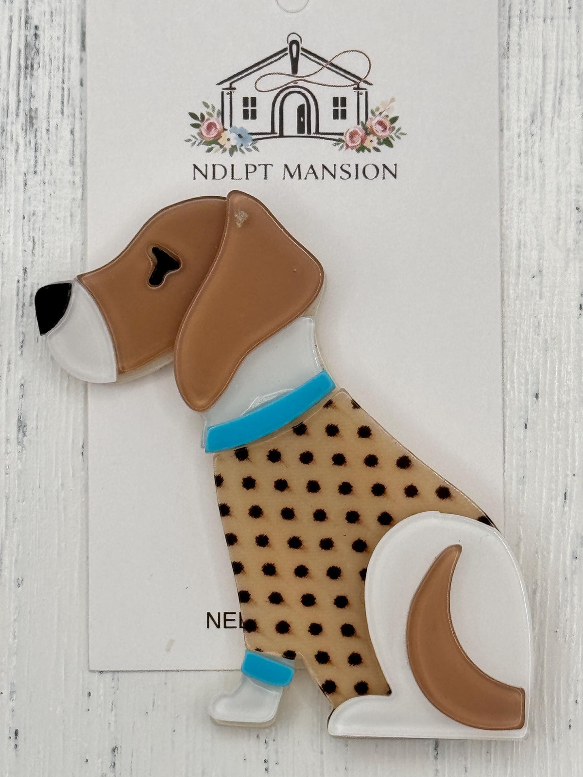 Dog with Polka Dot Sweater Acrylic