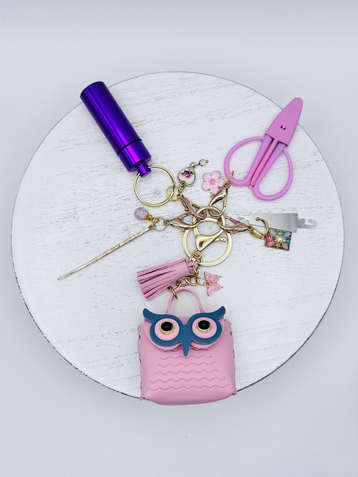 Owl Mini Purse Bag Charm Tool Kit