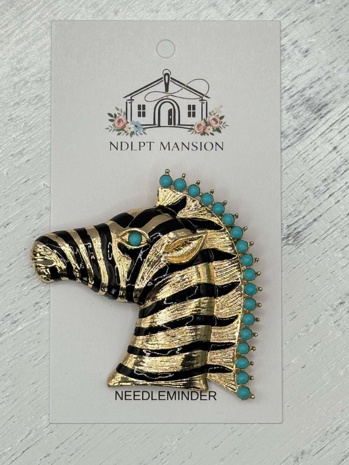 Zebra Black & Gold Jeweled