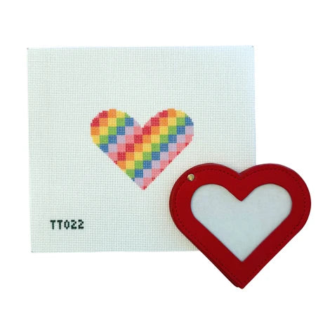 Threaded & Tipsy Rainbow Checked Heart Insert