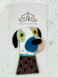 Spotted Dog with Brown Sweater Acrylic