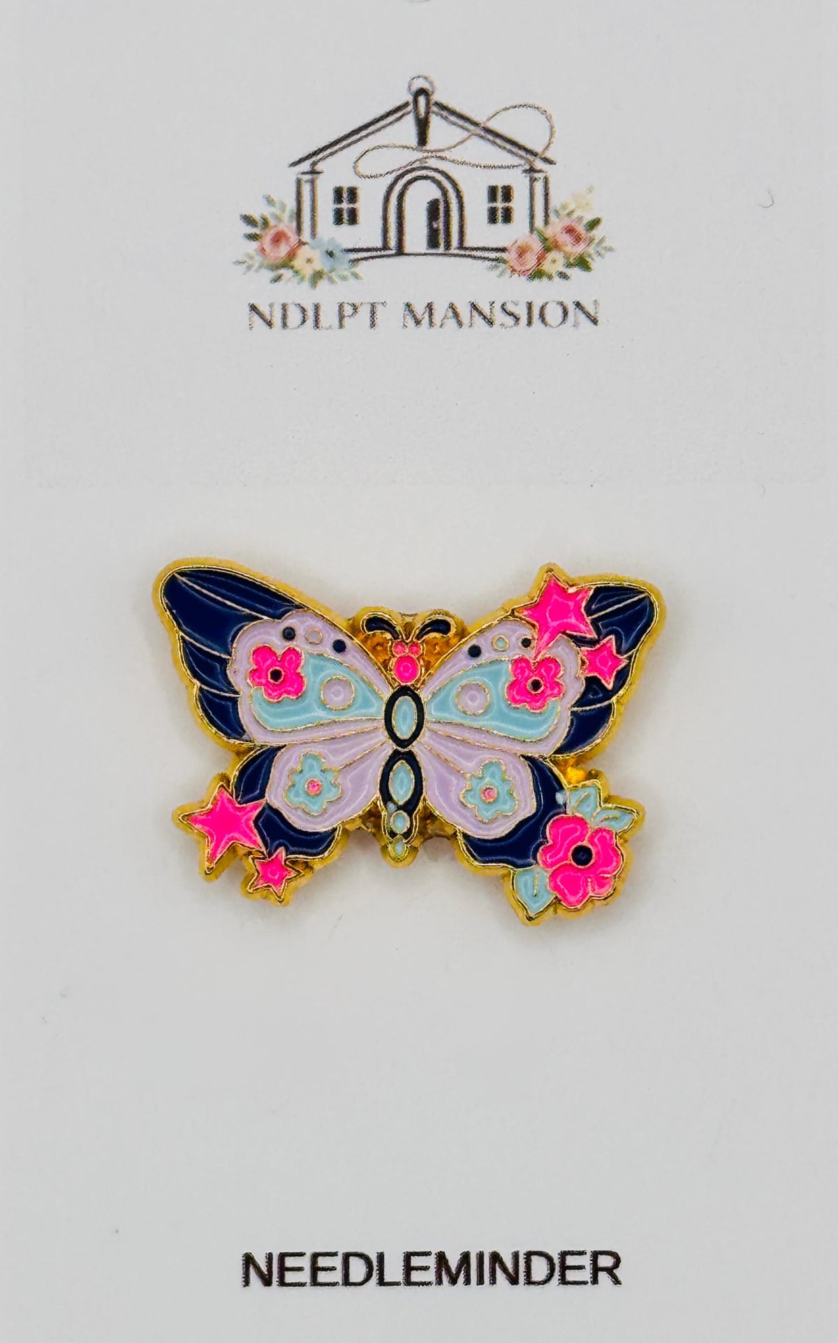 Pink & Purple Butterfly Enamel