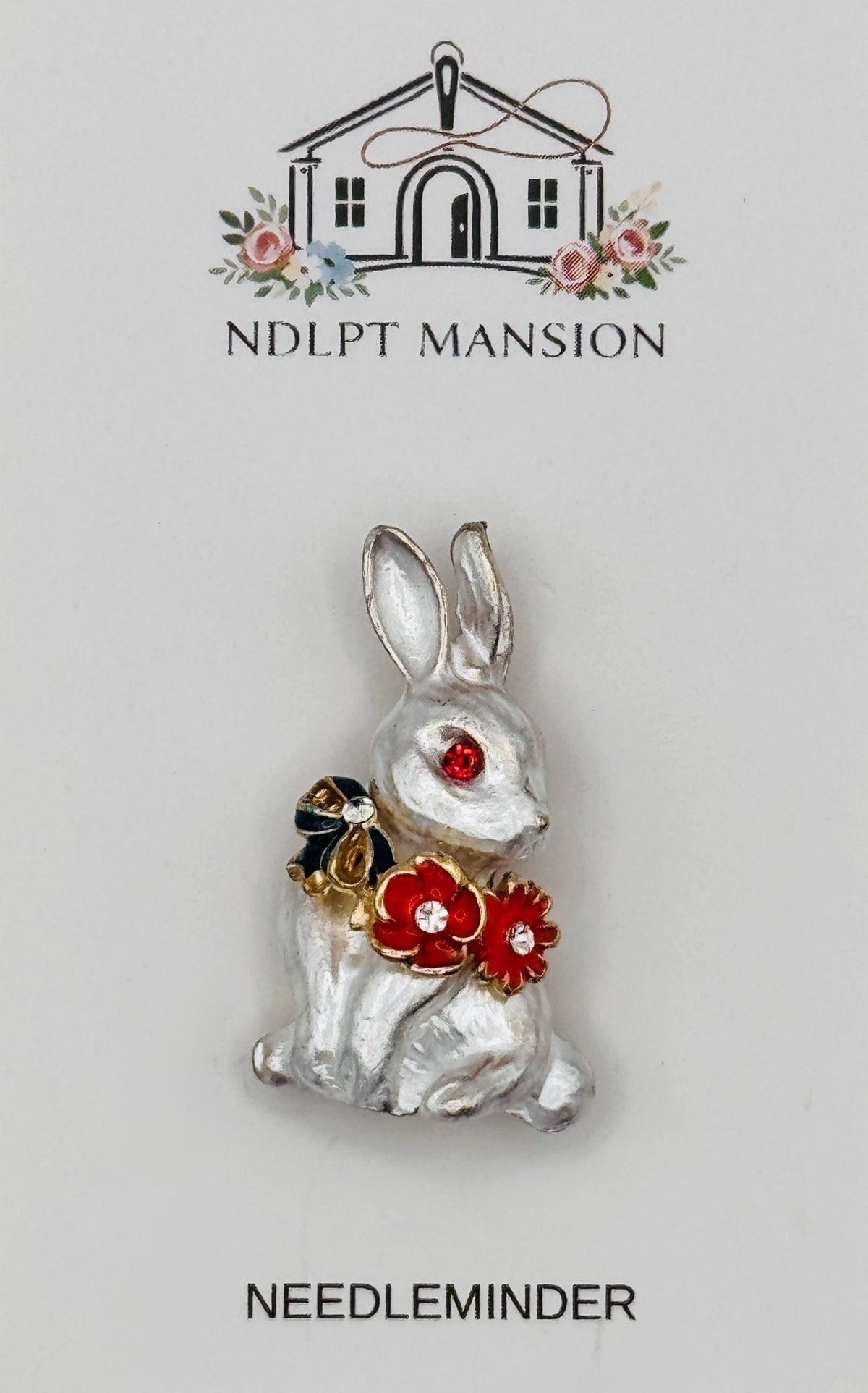 Small White Bunny Jeweled