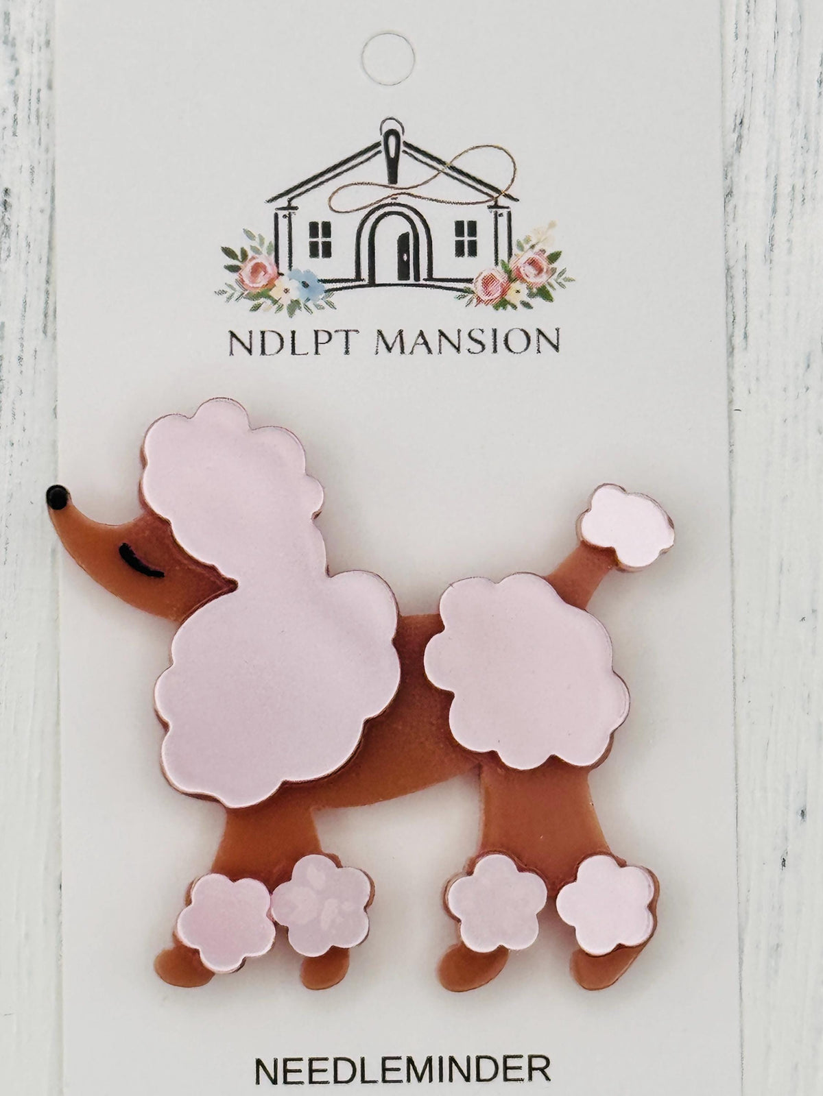 Pink & Brown Poodle Acrylic