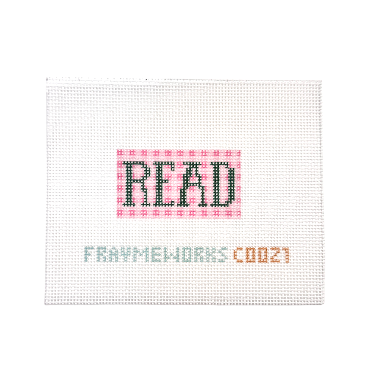 Frayme Works Plaid Read 1.25"x 2.25" Mini Needlepoint Canvas