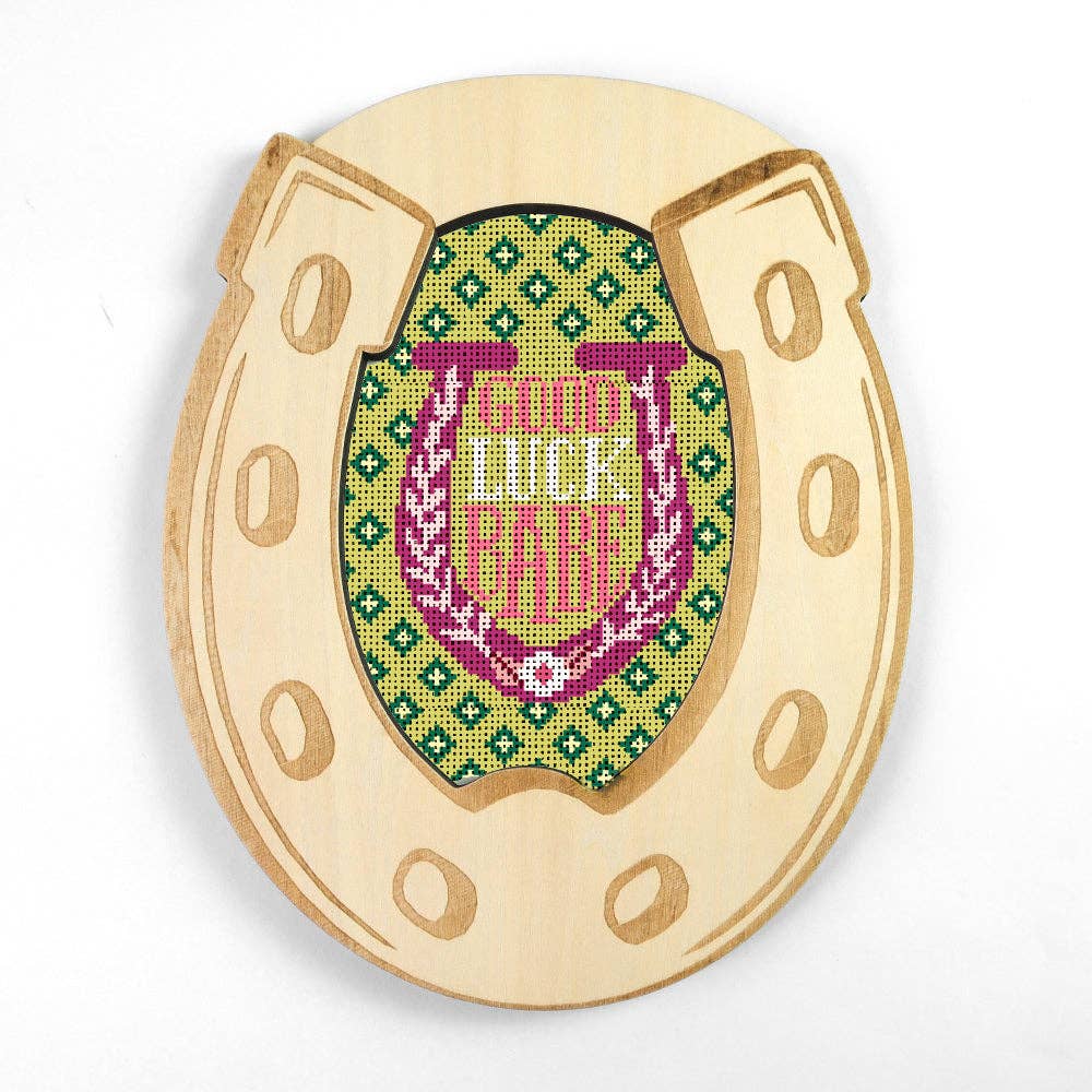 Frayme Works Good Luck Babe 4.25" x 7.25" Oval Needlepoint Canvas