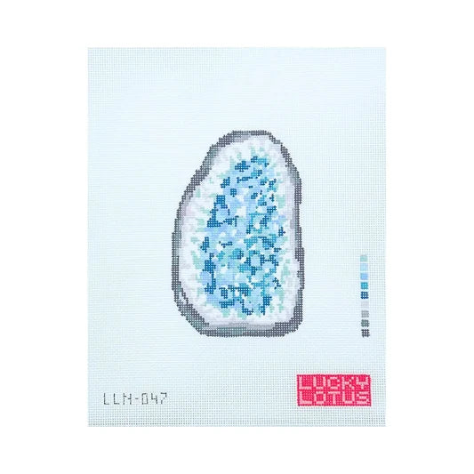 Lucky Lotus Celestine Geode Blue