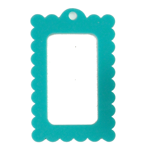 Frayme Works Bag Tag: Small Scallop Rectangle: Pearl White
