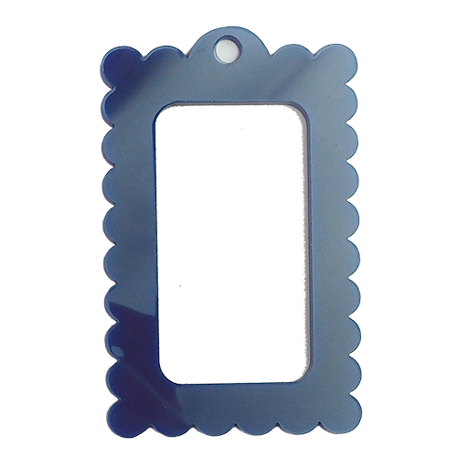 Frayme Works Bag Tag: Small Scallop Rectangle: Pink