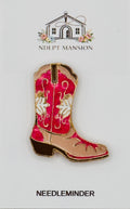 Pink & Tan Cowboy Boot Enamel
