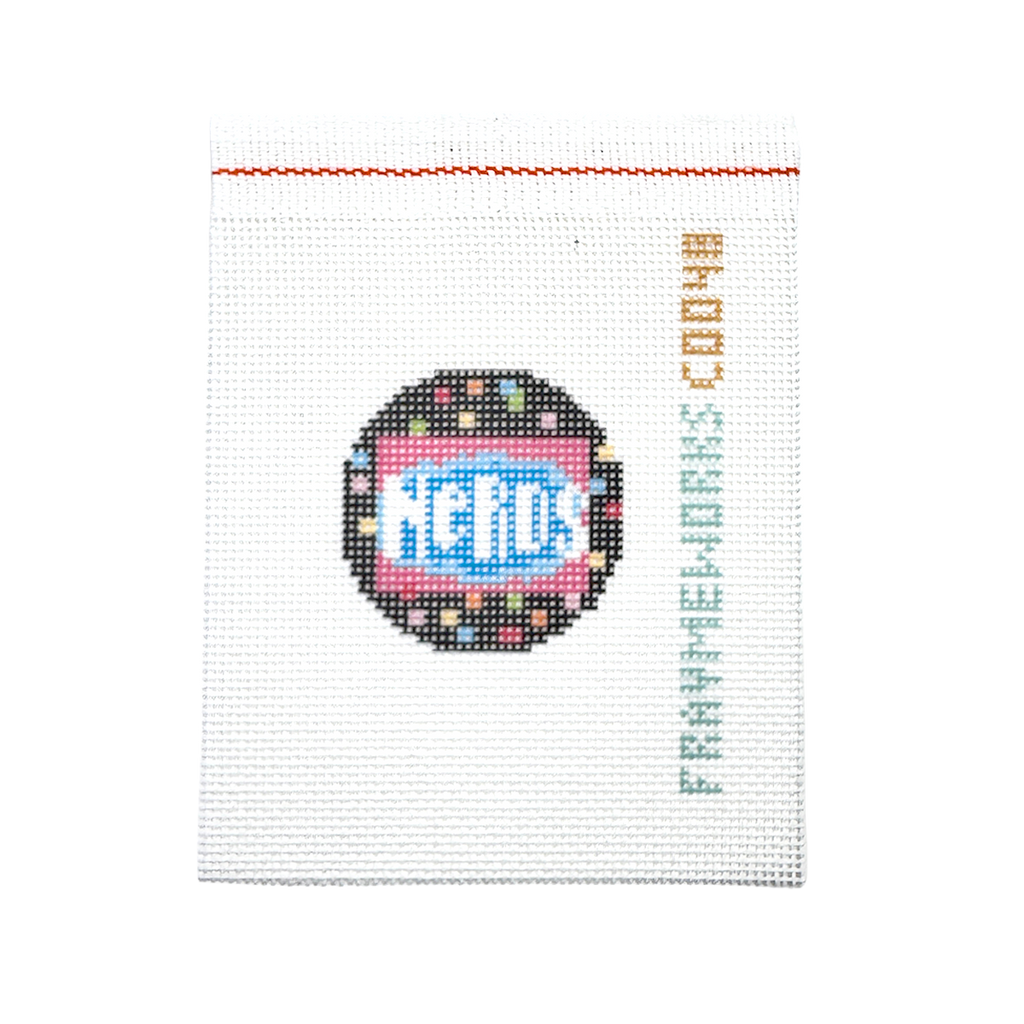 Frayme Works Nerds 1.75" Round Mini Needlepoint Canvas