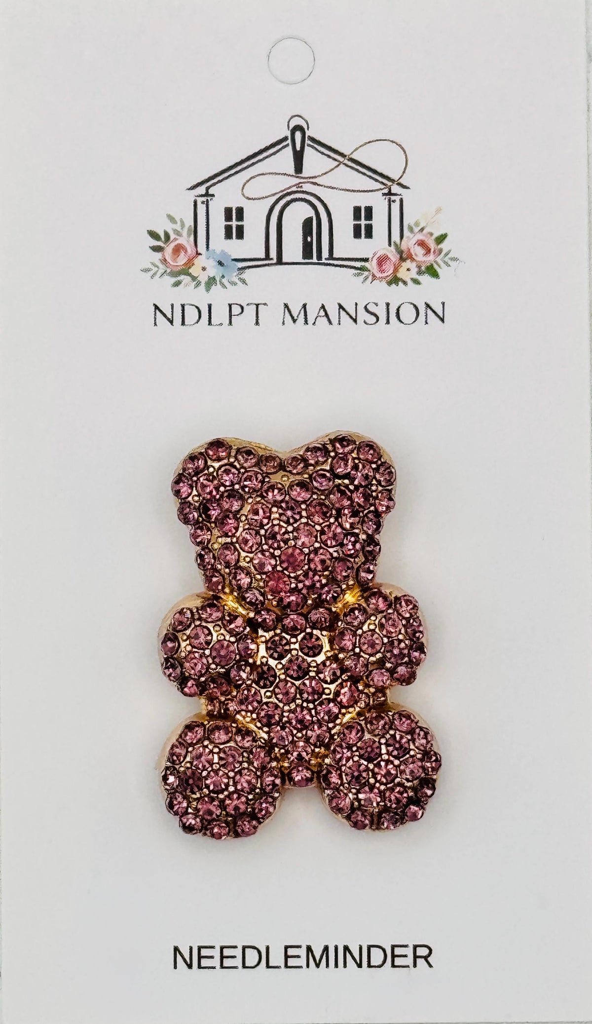 Mauve Crystal Teddy Bear Jeweled