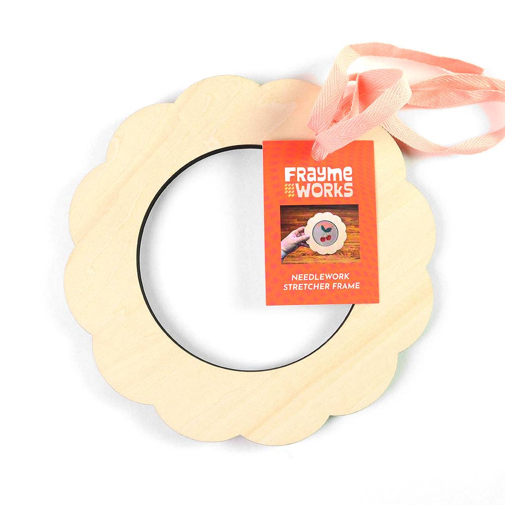 Frayme Works Scallop 4.5" Round Needlepoint Stretcher Frame