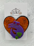 Spinner Purple Cat on Heart Acrylic