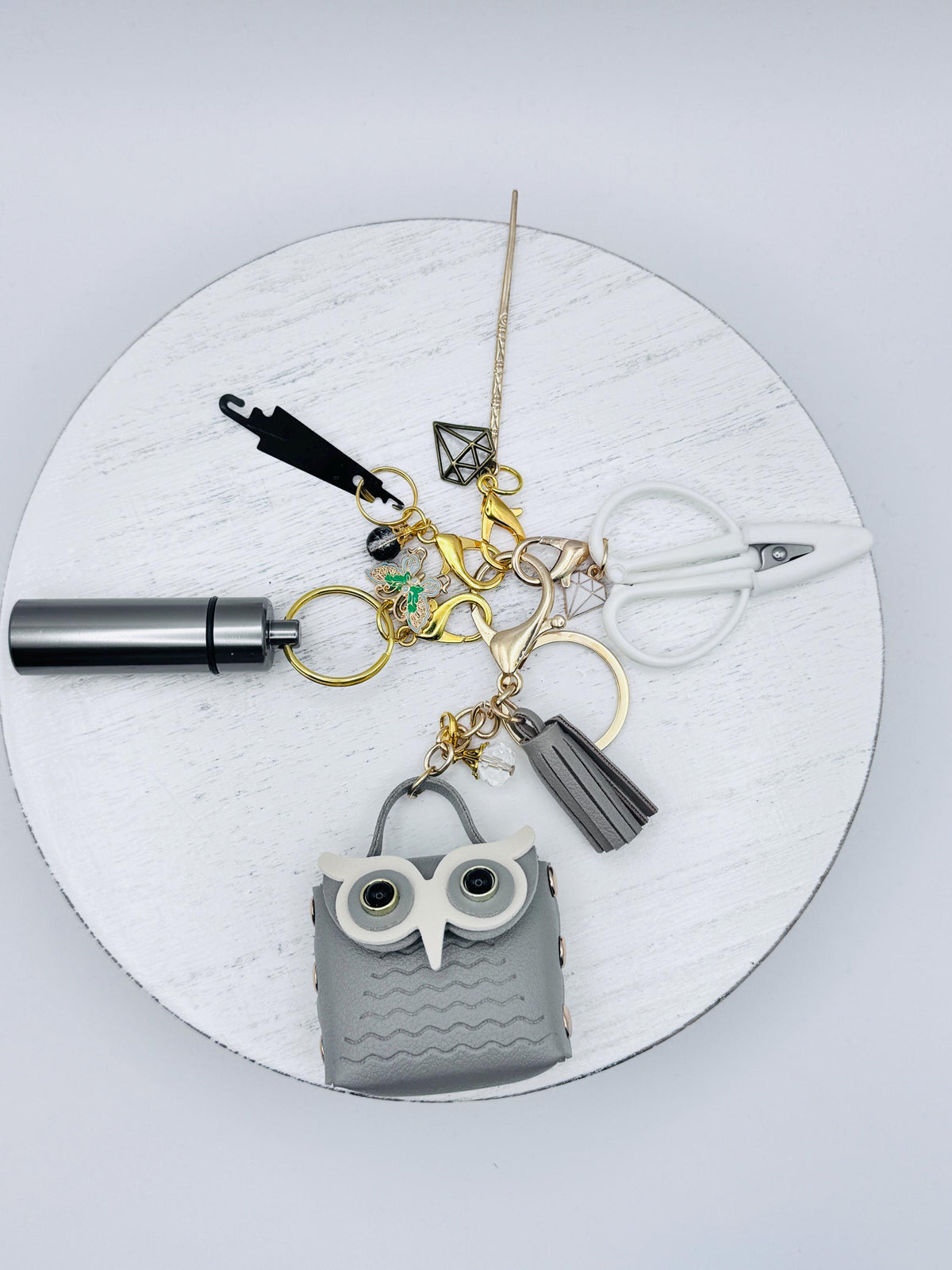 Owl Mini Purse Bag Charm Tool Kit
