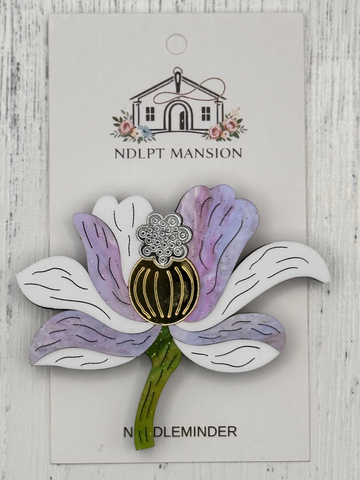 White & Purple Poppy Acrylic