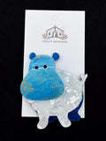 Blue and White Hippo Acrylic