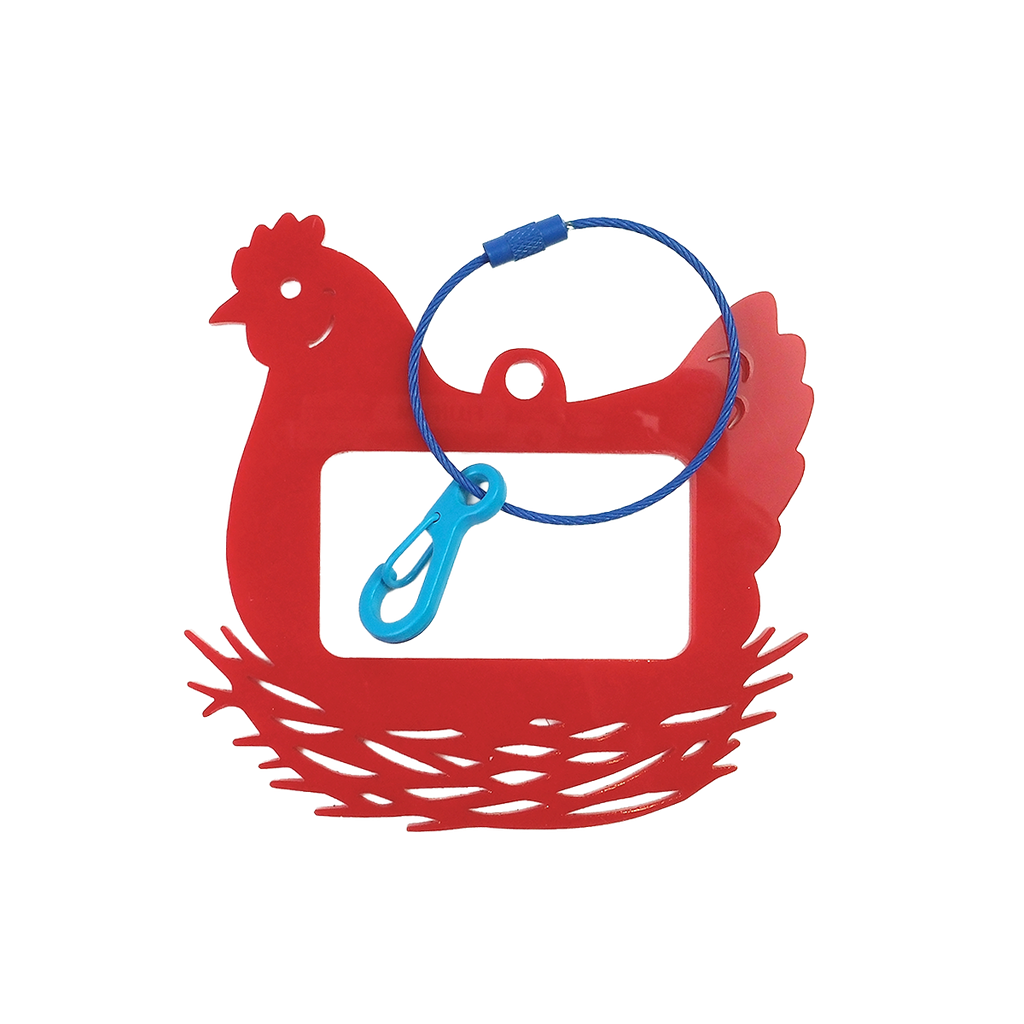 Frayme Works Bag Tag: Chicken: Red