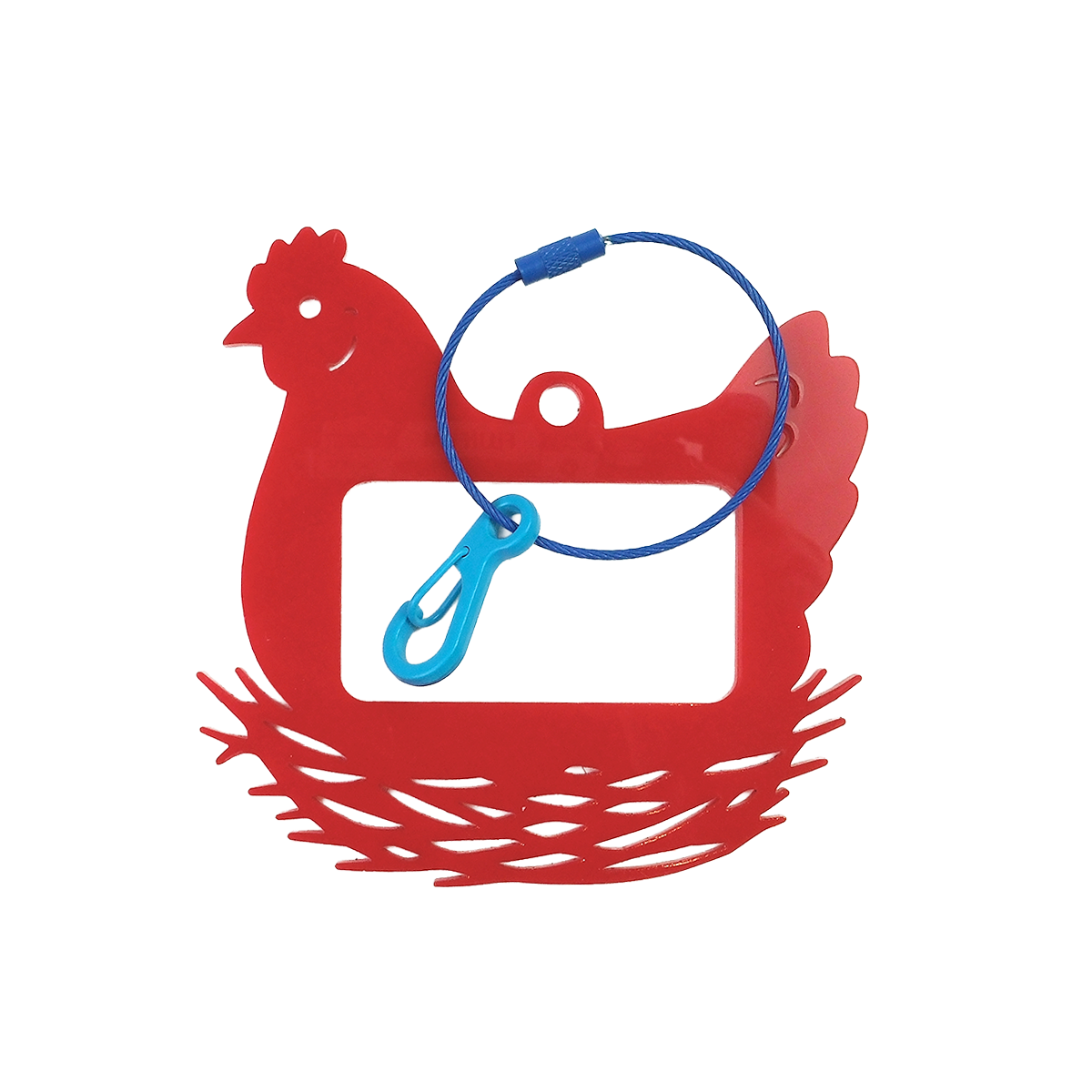 Frayme Works Bag Tag: Chicken: Red