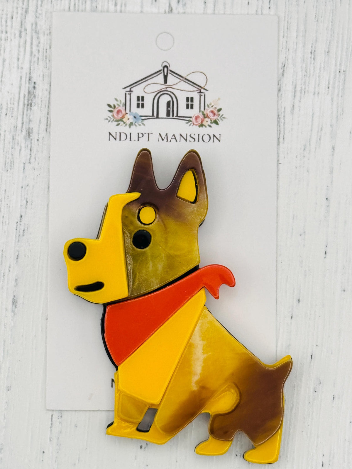 Yellow Dog w/Scarf Acrylic